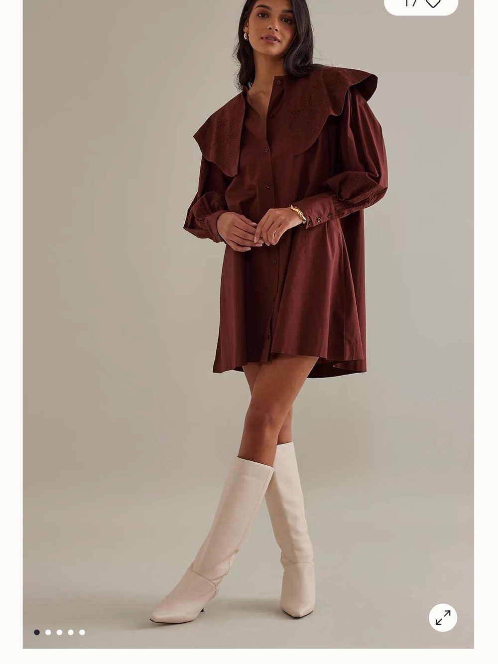 Anthropology Damson Madder cotton shirt dress 8